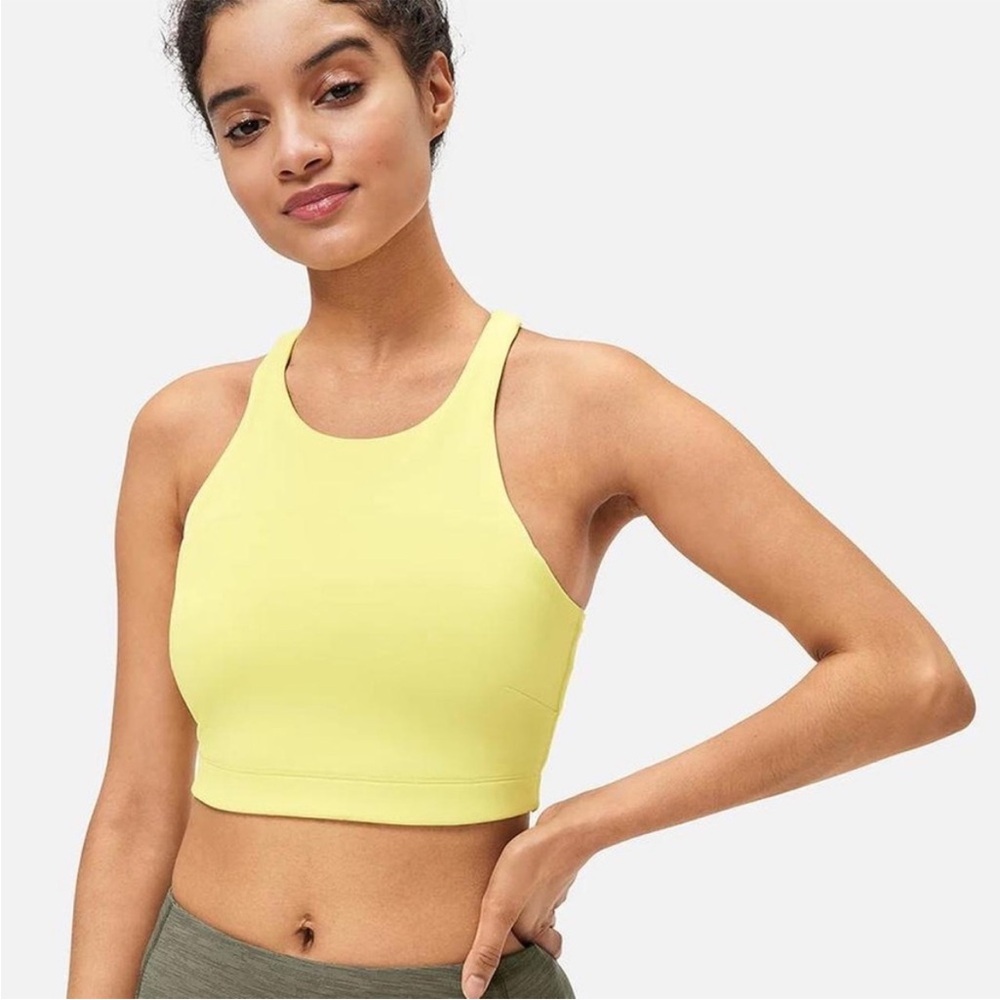 Outdoor Voices Yellow High Neck Sports Bra Medium Activewear Workout